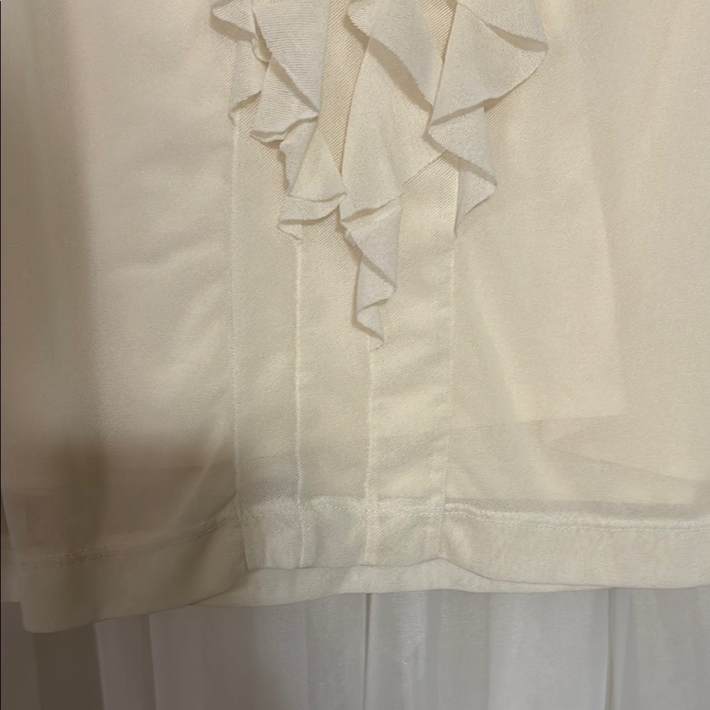PLUS SIZE Chico's Cream Ruffle Tank Top - Picture 4 of 9
